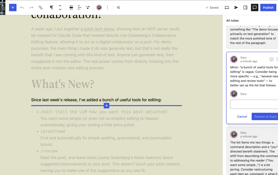 Gary: Claudaborative Editing 0.2: now with 500% more collaboration! Gary: Claudaborative Editing 0.2: now with 500% more collaboration!