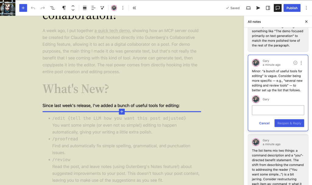 Gary: Claudaborative Editing 0.2: now with 500% more collaboration! Gary: Claudaborative Editing 0.2: now with 500% more collaboration!